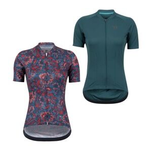 Pearl Izumi - Women's Attack Green Floral Pattern Cycling Pocket Jerseys - XL